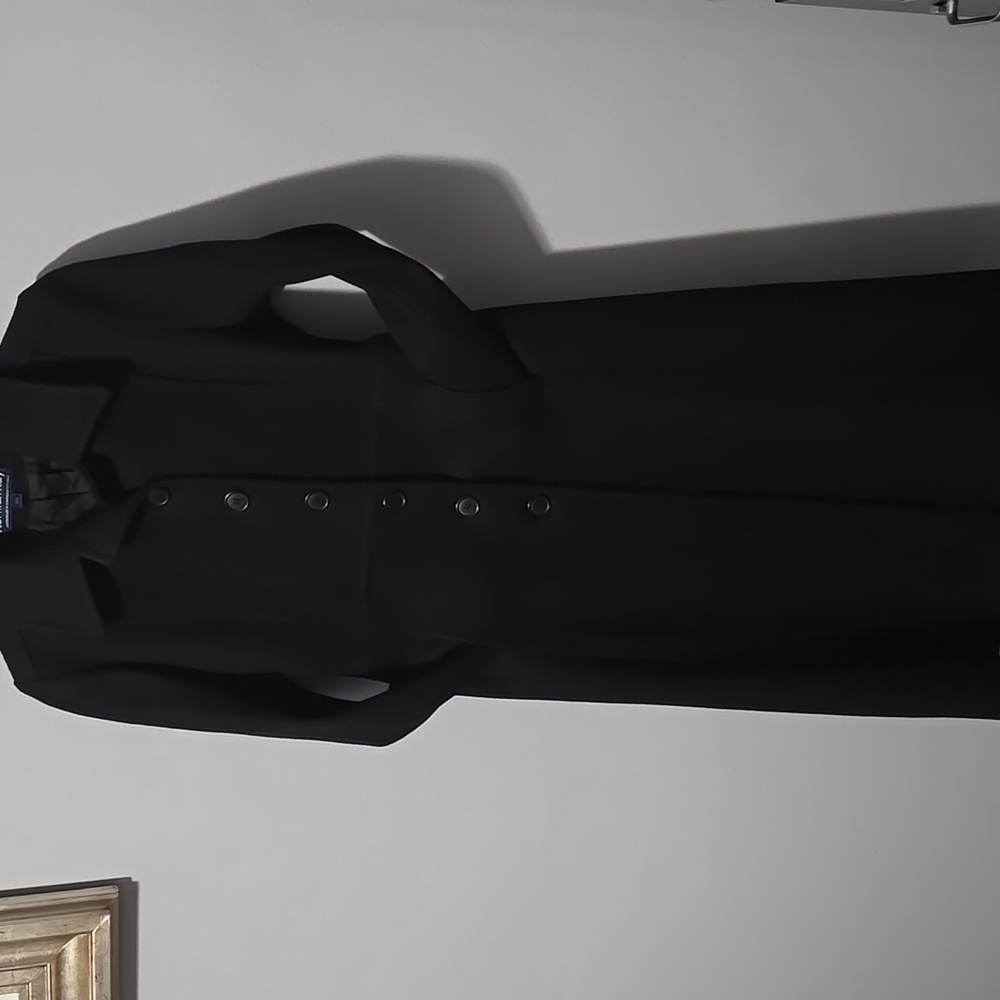 Women's Black Wool Coat In Size 10 Tall